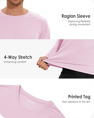 Boladeci Men's UPF 50+ Sun Protection UV SPF Shirts Long Sleeve Lightweight Quick Dry Swim T-Shirts Rash Guard - Image 5