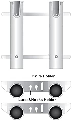 Wall Mounted Fishing Rod Holders Tubes Links Fishing Rod Holder Rack Rests (2-Pole-White) - Image 4