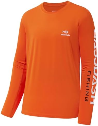 BASSDASH Fishing T Shirts for Men UV Sun Protection UPF 50+ Long Sleeve Tee T-Shirt by Bassdash