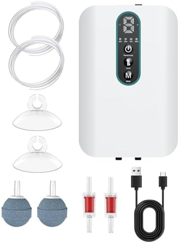 Pawfly USB Rechargeable Bait Aerator for Fishing, Portable Oxygen Pump for 5 to 100 Gallon Buckets, Livewells and Minnow Tanks by Pawfly