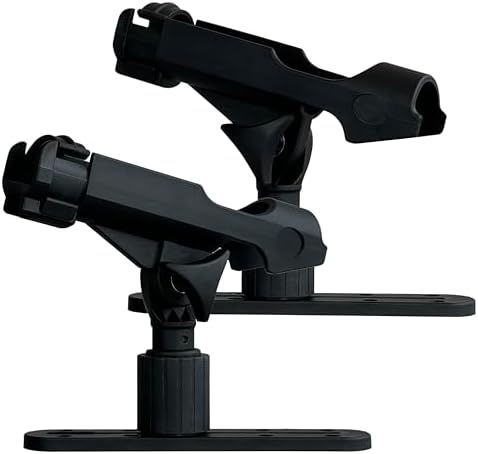 2 Pack Fishing Rod Holder with Track Mount Universal T-Shaped Screw Mounted on Rail for Kayak, Canoe, Fishing Boat by HIUMI