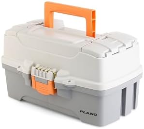 Plano Two-Tray Tackle Box, Light Grey/Dark Grey, Rust-Proof Brass Latch, Top-Access Tray with Deep Storage, Made in the USA, Portable Fishing Gear Storage Organizer - Image 2