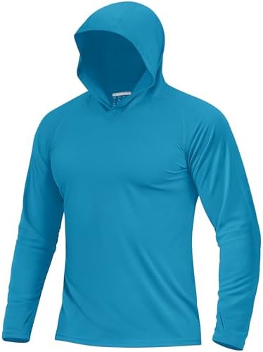 Boladeci Men's UPF 50+ Sun Protection Lightweight Hoodie Shirts Long Sleeve Fishing Shirt SPF UV Hiking Swim by Boladeci