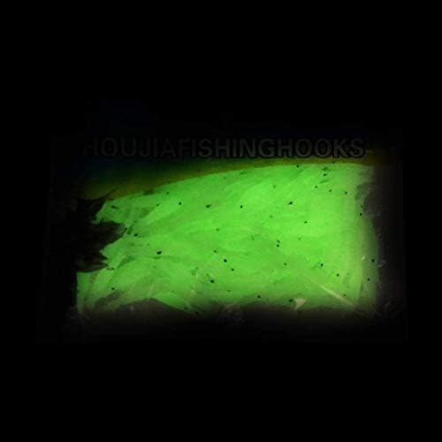 100 Pcs 4.8cm Soft Lure Baits Shrimps Fishing Lures, Luminous Green Soft Shrimp Bait, Scented Micro Bait for Trout Bass Crappie, Fish Gears Worms Glow Shrimps - Image 3
