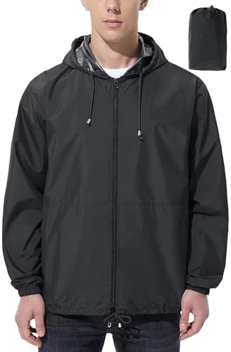 UIQUR Mens Rain Jacket Raincoat Waterproof Windbreaker by UIQUR