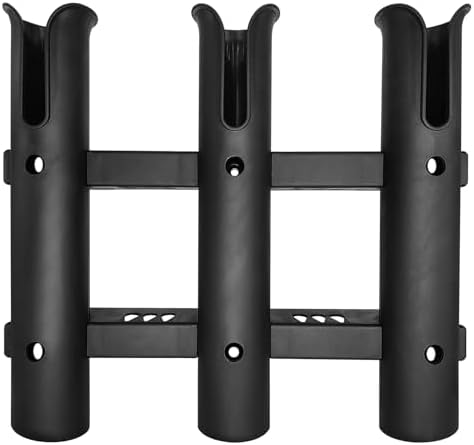 2Pcs Fishing Rod Holder Bracket Tube,3-Pole Side Mount Rod Holder with Screws Portable Boat Rod Rack Tube for Garage Wall Mounted Fishing Boat Golf Cart Cooler ATV Trailer - Image 4