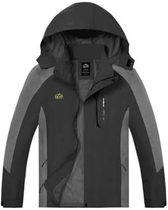 TEZO Mens Rain Jacket Waterproof with Hooded Hiking Coat Lightweight Windbreaker by TEZOSPORTSLIFE