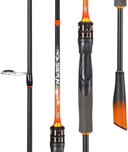 Sougayilang IM6 Graphite Fishing Rod – 2-Piece Casting & Spinning Rod, Stainless Steel Guides with Zirconium Rings, EVA & SuperPolymer Split Handle,Hook Keeper for Bass Walleye Pike by Sougayilang