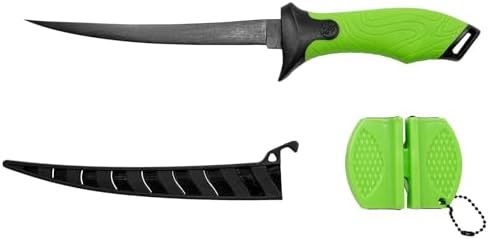Googan Squad 7 Inch Fishing Fillet Knife with Sharp Stainless Steel Blade and Soft Grip Handle for Cleaning Bass, Walleye, Catfish and Panfish by GooganSquad