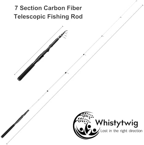 Whistytwig Carbon Fiber Telescopic Fishing Rod - Portable Collapsible Design for Travel and Adventure - Versatile Saltwater and Freshwater Fishing Pole - Image 2