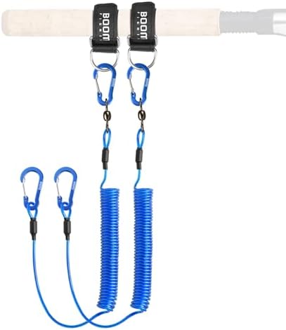 Booms Fishing T02 Fishing Pole Tether, Kayak Paddle Leash, Paddle Board Fishing Accessories, Heavy Duty Fishing Lanyard for Fishing Tools/Rods/Paddles by BoomsFishing