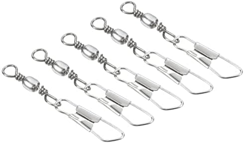 PATIKIL Fishing Barrel Swivel with Safety Snap Carbon Steel by PATIKIL