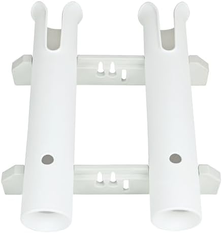 Wall Mounted Fishing Rod Holders Tubes Links Fishing Rod Holder Rack Rests (2-Pole-White) - Image 2