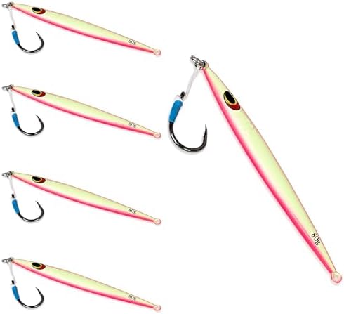 UMT Sand EEL 80g Offshore Fishing Jigs - Multi Species. Packs: 1, 5, 10. Green, Pink. Pro-Grade. by UncleMosTackle