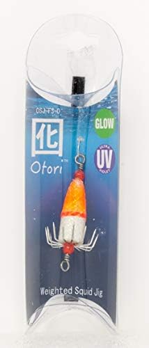 Otori Squid Jig, Weighted, 1 Pack, 1 oz, 1-1/8" Diameter Hook, Glow in the Dark by BeauMac