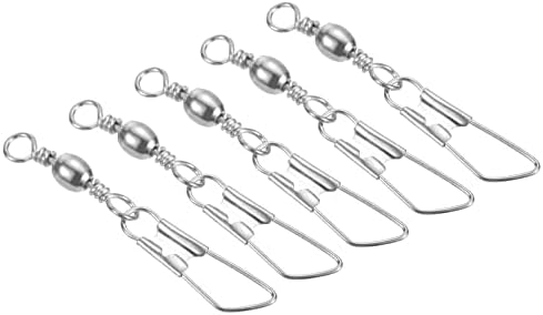 PATIKIL Fishing Barrel Swivel with Safety Snap Carbon Steel by PATIKIL