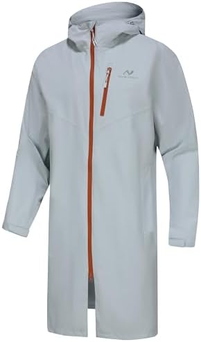 NORDIC OUTLAND Rain Jacket Men,Waterproof Breathable Long Raincoat with Hood Mesh Lining,Windbreaker for outdoor activities by NordicOutland