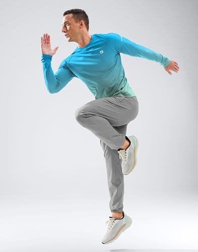 Men's Sun Protection Swim Long Sleeve UPF 50+ Rash Guard Lightweight Shirts - Image 3