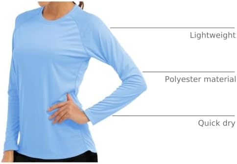 MAGCOMSEN Women's Long Sleeve Shirts UPF 50+ Sun Protection Shirts for Hiking Fishing Workout Rash Guard - Image 4
