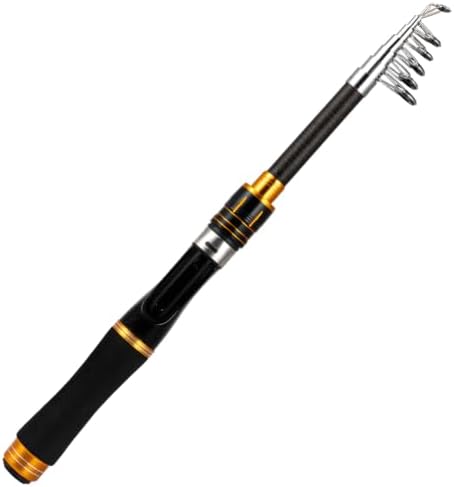 5.2ft Telescopic Fishing Rod, Fiberglass Portable Fishing Pole with Stainless Steel Guides, Compact Fishing Gear for Freshwater Spinning Rod Travel Fishing by Richary