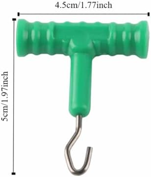 10 Pcs Fishing Knot Puller Set – T-Shape Handle for Carp Rig Construction, Stainless Steel Baiting Tool with Ergonomic Grip (1.97" Length)‌ - Image 2