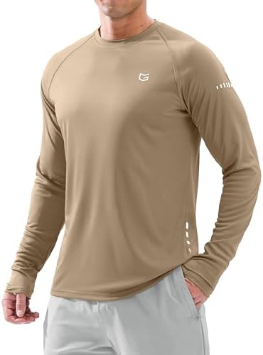 Men's Sun Protection Swim Long Sleeve UPF 50+ Rash Guard Lightweight Shirts by GGradual