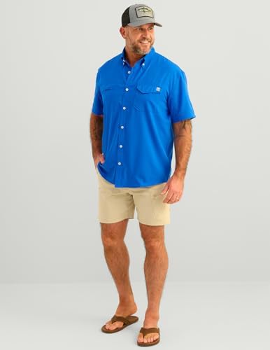HUK Men's Tide Point Kc Scott Original Artwork Short Sleeve Shirt, Fishing Button Down - Image 2