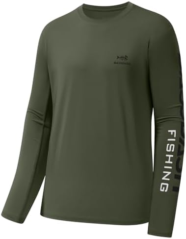 BASSDASH Fishing T Shirts for Men UV Sun Protection UPF 50+ Long Sleeve Tee T-Shirt by Bassdash
