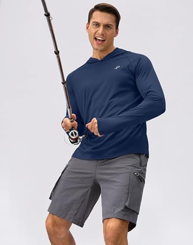 Pudolla Men's Sun Protection Hoodie Shirts UPF 50+ Fishing Hiking Shirt - Image 3