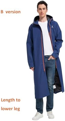 NORDIC OUTLAND Rain Jacket Men,Waterproof Breathable Long Raincoat with Hood Mesh Lining,Windbreaker for outdoor activities - Image 3