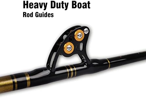 Fiblink Bent Butt Fishing Rod 2-Piece Saltwater Offshore Trolling Rod Big Game Roller Rod Conventional Boat Fishing Pole - Image 2