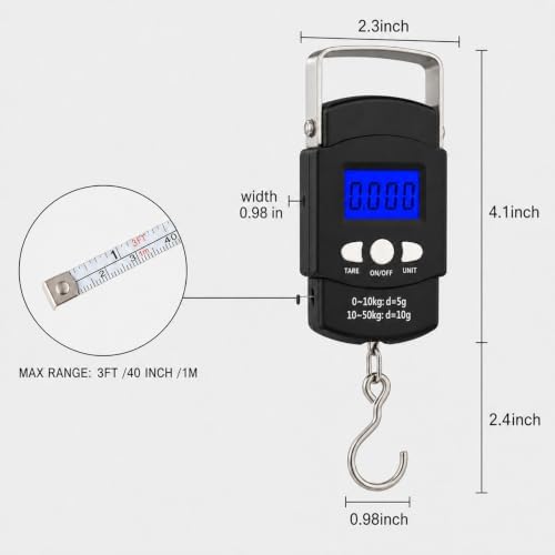 Digital Fishing Scale, 110lb Portable Fish Scale, Hanging Luggage Scale - Image 5
