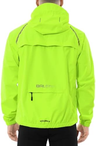 baleaf Men's Rain Jacket Waterproof Hood Lightweight Reflective Packable by baleaf