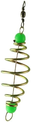 12PCS Glow Beads Bait Spring Fish Bait Holder Fishing Baiting Tool Glow Carp Fishing Feeder Carbon Steel Spiral Fish Bait Cage Total Length 8CM/3.14inch - Image 2