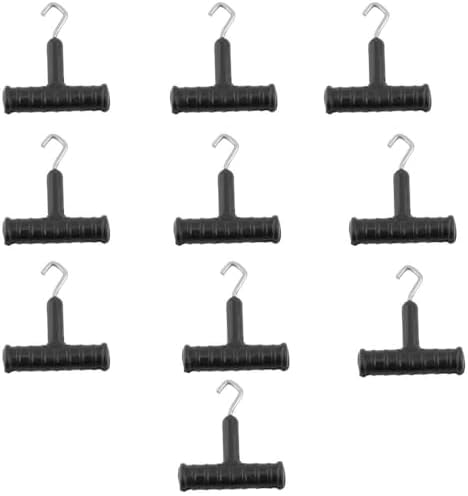 10 Pcs Fishing Knot Puller Set – T-Shape Handle for Carp Rig Construction, Stainless Steel Baiting Tool with Ergonomic Grip (1.97" Length)‌ by Unknown
