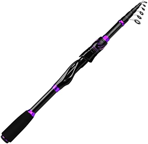 Fishing Rod and Reel Combo - 6.9ft Telescopic Spincast Rod with Left Handed Baitcasting Reel Combos - Sea Saltwater Freshwater Ice Bass Fishing Tackle Set - Fishing Rods Kit by BAIKALBASS