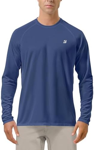 Roadbox Men's UPF 50+ UV Sun Protection Shirts, Long Sleeve Swim Rash Guard by Roadbox