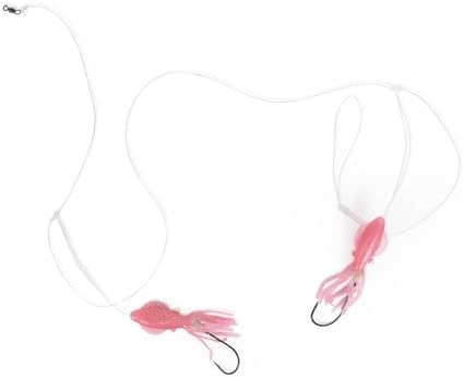 UMT Snapper Hi-Lo Fishing Rigs 4" Pink Squid Teaser, 8/0 Offset Octopus Hooks, 60lb Leader 1, 5, 10 Pack Options - Image 3