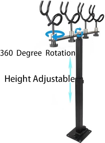 360 Degree Rotation & Adjustable Height Fishing Rod Holder with 4 Head, Marine Fishing Pole Rack with Mounting Plate, Multi-Functional Aluminum Fishing Rod Support for Wide Occasions - Image 3