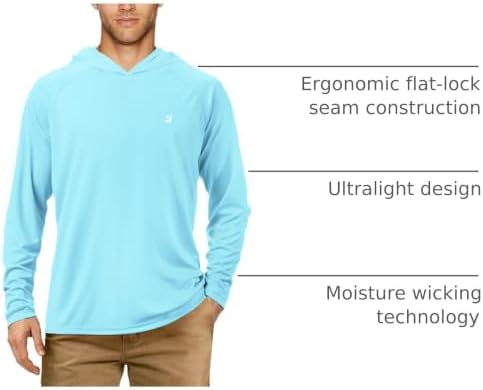 Roadbox Mens Fishing Sun Hoodie, Long Sleeve UPF 50+ UV Protection Shirts - Image 4