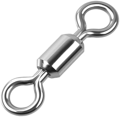 100 Pcs Fishing Swivels Saltwater, 100% 304 Stainless Steel Power Swivel Corrosion Resistance Barrel Swivels High Strength Freshwater Fishing Line Lure Leader Connectors by unclesportinfof