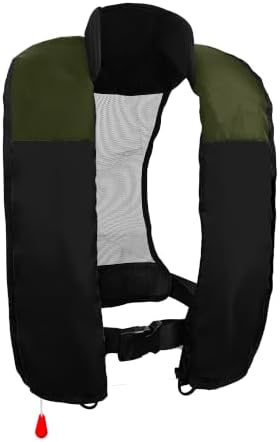 Manual Inflatable Life Jacket,Preserver PFD for Adults,Life Vest for Adults,Supports Weight up to 330 pounds by NAUTISHIELD
