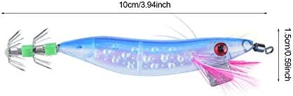 5Pcs Squid Jig, Hard Plastic Sinking Fishing Lure, Sinking Jig Hooks for Cuttlefish Octopus Night Saltwater Fishing - Image 3