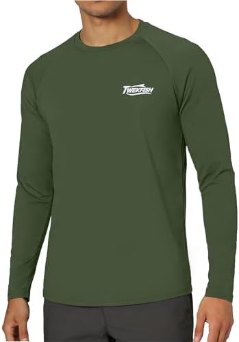 Men's UPF 50+ Sun Fishing Shirt, Long Sleeve UV Protection Tee, Quick Dry Rash Guard for Outdoor Swim Hiking - Image 2