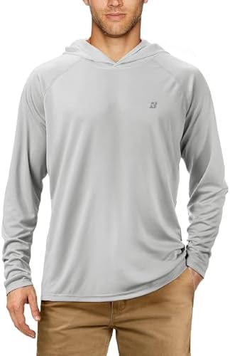 Roadbox Mens Fishing Sun Hoodie, Long Sleeve UPF 50+ UV Protection Shirts by Roadbox