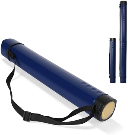 DEWEL Adjustable Poster Tube 24.5"-42", Telescoping Drawing Tube with Strap by DEWEL