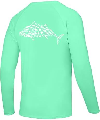 Men's Fishing Shirt Long Sleeve, UPF50+ UV Protection Sun Shirts, Quick Dry Graphic T Shirt for Running Hiking by Twekfish