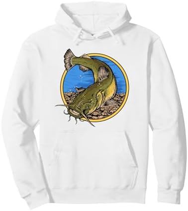 Flathead Catfish Fishing Pullover Hoodie by Unknown