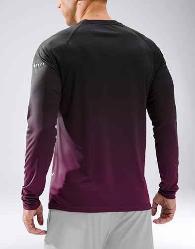 Men's Sun Protection Swim Long Sleeve UPF 50+ Rash Guard Lightweight Shirts - Image 2