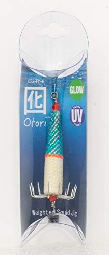 Otori Squid Jig, Weighted, 1 Pack, 1 oz, 1-1/8" Diameter Hook, Glow in the Dark by BeauMac